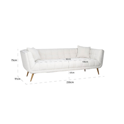 Image of Richmond Bank Huxley White Bouclé / Brushed gold (Copenhagen 900 Bouclé White)