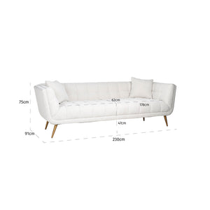 Richmond Bank Huxley White Bouclé / Brushed gold (Copenhagen 900 Bouclé White)