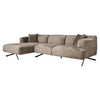 Richmond Bank Donovan 3-zits + lounge links (Bergen 104 taupe chenille)
