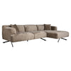 Richmond Bank Donovan 3-zits + lounge rechts (Bergen 104 taupe chenille)