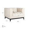 Richmond Fauteuil Beaudy white chenille fire retardant (FR-Bergen 900 white chenille)